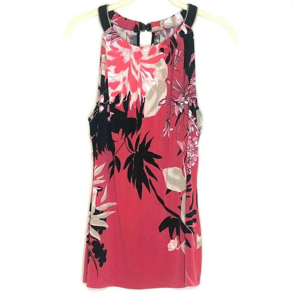 T Tahari Pink Floral Tank Top